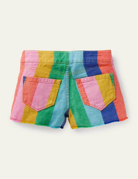 Regenbogen-Jeansshorts - Bunt, Regenbogenfarbene Streifen Regenbogen-Jeansshorts - Bunt, Regenbogenfarbene Streifen