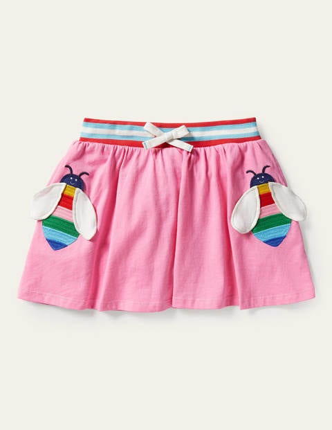 Jerseyskort mit Applikation - Pflaumenblütenrosa, Biene Jerseyskort mit Applikation - Pflaumenblütenrosa, Biene
