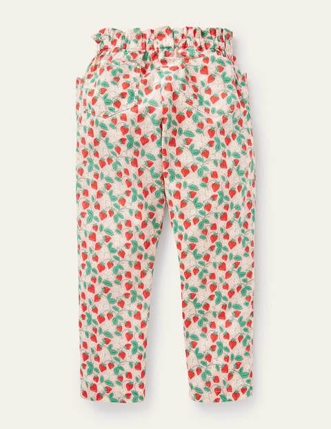 Leichte gemusterte Hose - Delfinrosa, Filigranes Erdbeermuster Leichte gemusterte Hose - Delfinrosa, Filigranes Erdbeermuster