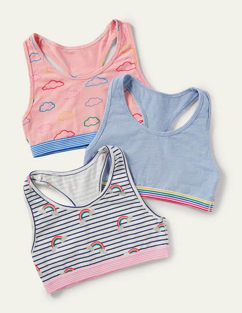 Sporty Crop Tops 3 Pack - Rainbow Clouds
