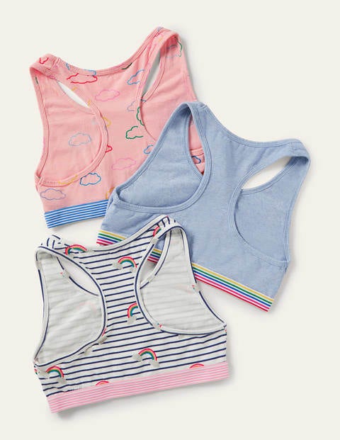 Sportliche Bustiers im 3er-Pack - Regenbogen/Wolken Sportliche Bustiers im 3er-Pack - Regenbogen/Wolken