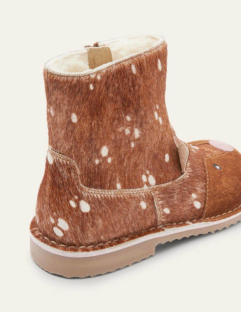 Cosy Short Leather Boots - Deer Hair on Hide Cosy Short Leather Boots - Deer Hair on Hide