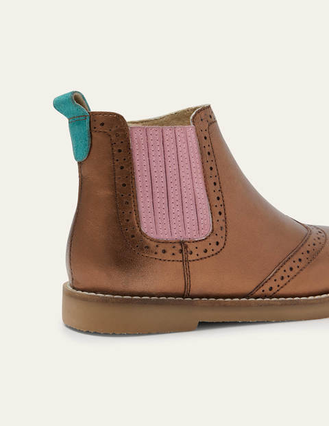 Leather Chelsea Boots - Bronze Metallic Leather Chelsea Boots - Bronze Metallic