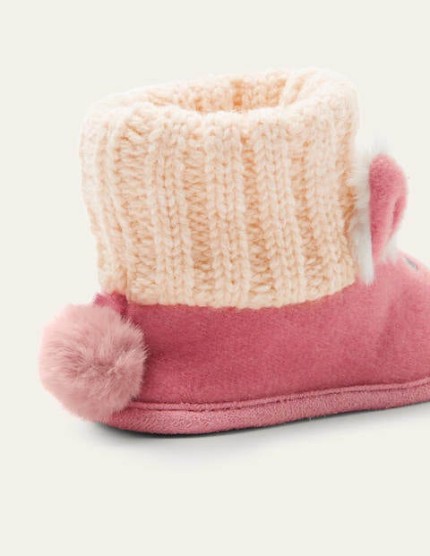 Bunny Knitted Slipper Booties - Boto Pink