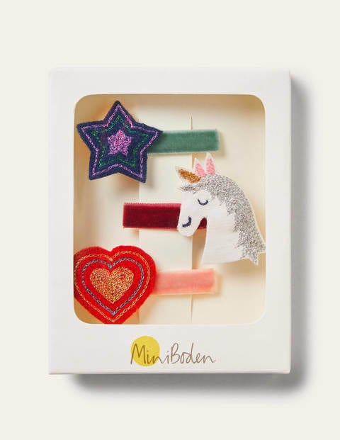 Haarclips im 3er-Pack - Bunt, Einhorn Haarclips im 3er-Pack - Bunt, Einhorn