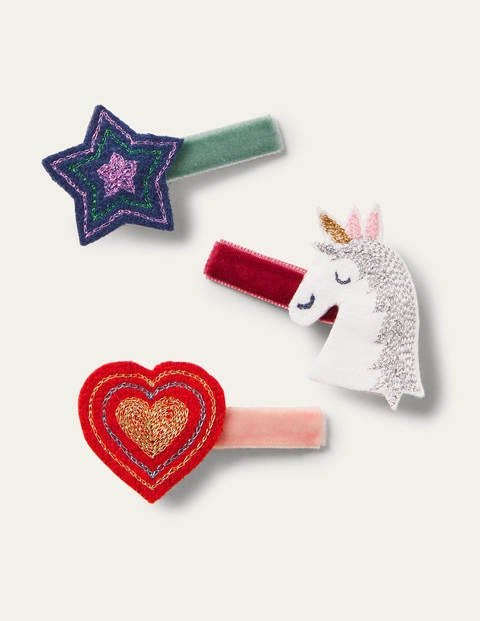 Haarclips im 3er-Pack - Bunt, Einhorn Haarclips im 3er-Pack - Bunt, Einhorn