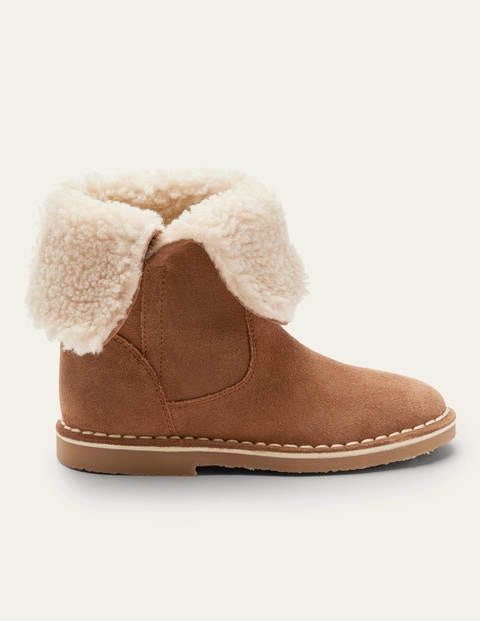 Cosy Suede Boots - Tan Brown