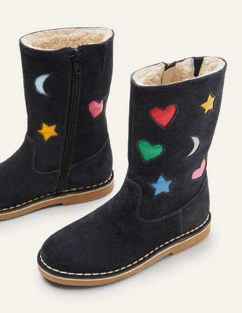 Tall Boots - Navy Suede Rainbow
