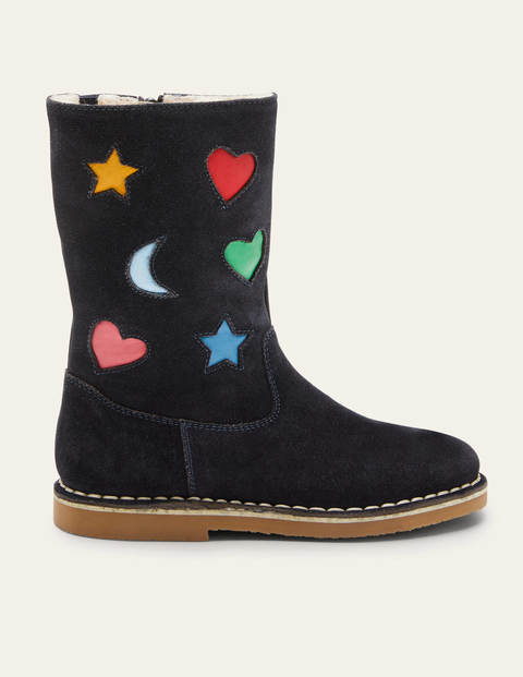 Tall Boots - Navy Suede Rainbow