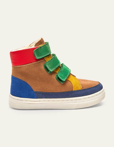 Hochgeschnittene Schuhe in Blockfarben mit 3 Klettverschlüssen - Bunt Hochgeschnittene Schuhe in Blockfarben mit 3 Klettverschlüssen - Bunt