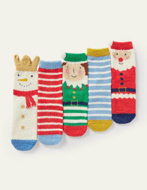 Christmas Fluffy Socks 5 Pack - Multi Christmas Christmas Fluffy Socks 5 Pack - Multi Christmas