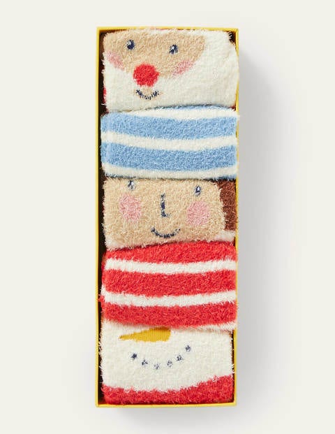 Christmas Fluffy Socks 5 Pack - Multi Christmas Christmas Fluffy Socks 5 Pack - Multi Christmas