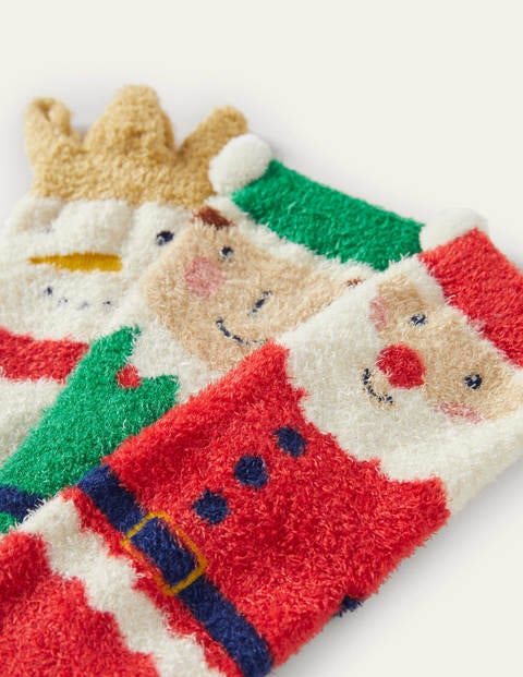 Christmas Fluffy Socks 5 Pack - Multi Christmas Christmas Fluffy Socks 5 Pack - Multi Christmas