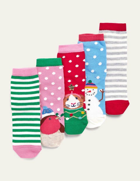 Christmas Socks 5 Pack - Multi Festive Christmas Socks 5 Pack - Multi Festive