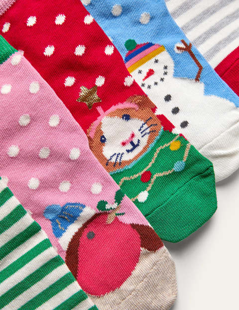 Christmas Socks 5 Pack - Multi Festive Christmas Socks 5 Pack - Multi Festive