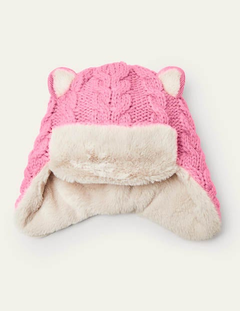 Fun Cable Trapper Hat - Formica Pink