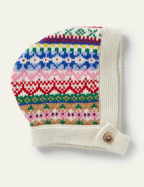 Fair Isle Knitted Bonnet - Multi Fair Isle Knitted Bonnet - Multi