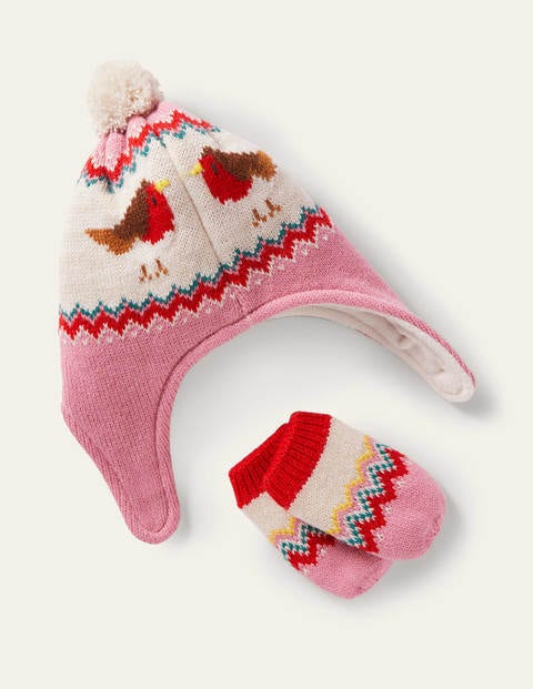 Robin Knitted Set - Formica Pink Robin