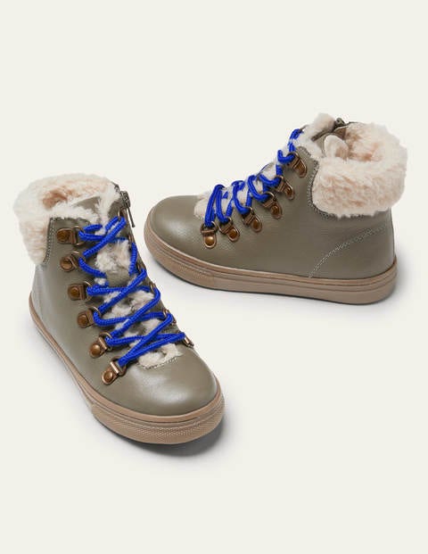 Bequeme Schnürstiefel aus Leder - Brown Bequeme Schnürstiefel aus Leder - Brown