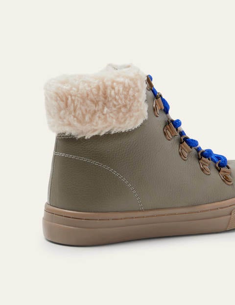 Bequeme Schnürstiefel aus Leder - Brown Bequeme Schnürstiefel aus Leder - Brown