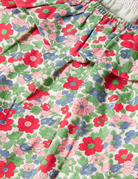 Jerseyoberteil mit Rüschenausschnitt - Bunt, Vintage-Blumenmuster Jerseyoberteil mit Rüschenausschnitt - Bunt, Vintage-Blumenmuster