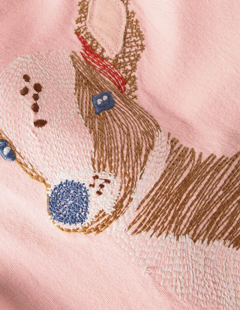 T-Shirt mit Superstitch - Delfinrosa, Hirsch T-Shirt mit Superstitch - Delfinrosa, Hirsch