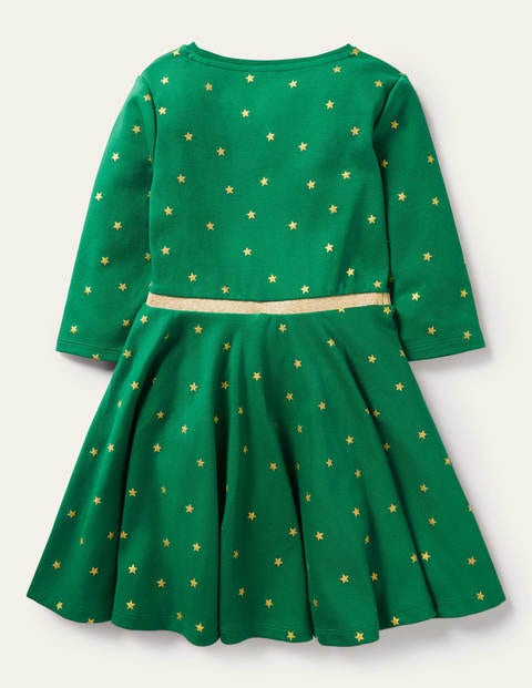 Robe tournoyante avec étoile métallisée - Étoiles vert et doré métallisé Robe tournoyante avec étoile métallisée - Étoiles vert et doré métallisé