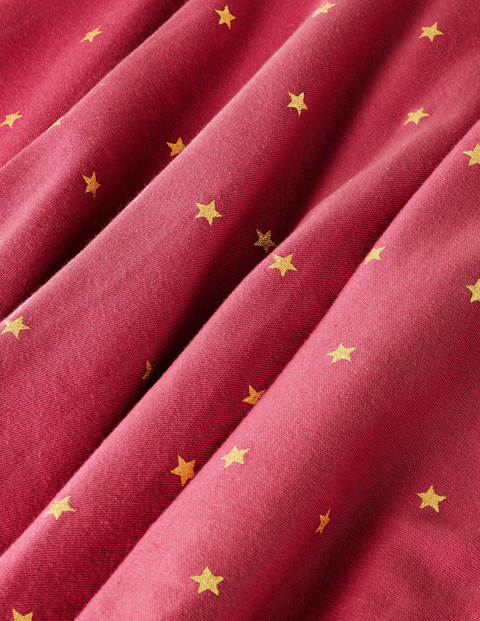 Foil Star Twirly Dress - Pink and Gold Foil Stars Foil Star Twirly Dress - Pink and Gold Foil Stars