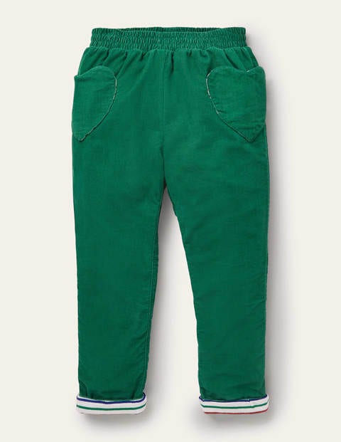 Gefütterte Cordhose zum Hineinschlüpfen - Waldgrün Gefütterte Cordhose zum Hineinschlüpfen - Waldgrün