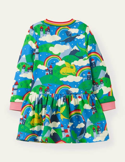 Cosy Printed Sweatshirt Dress - Multi Dragon Sky Cosy Printed Sweatshirt Dress - Multi Dragon Sky