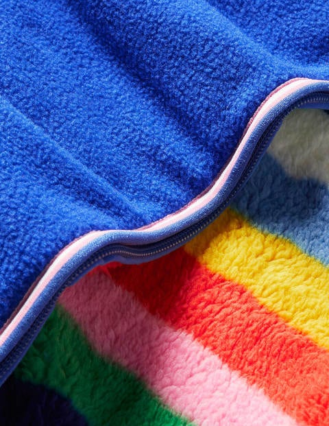 Cosy Reversible Fleece Hoodie - Blue Multi Stripe Cosy Reversible Fleece Hoodie - Blue Multi Stripe