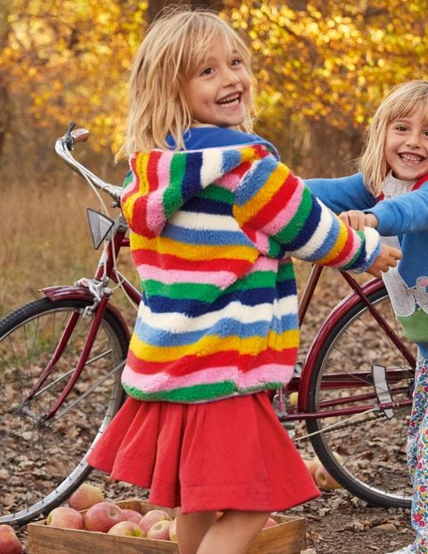 Cosy Reversible Fleece Hoodie - Blue Multi Stripe Cosy Reversible Fleece Hoodie - Blue Multi Stripe