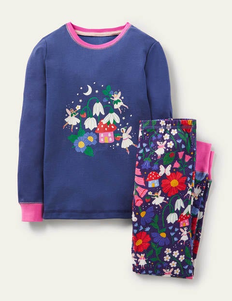 Cosy Glow In The Dark Pajamas - Starboard Blue Forest Fairies Cosy Glow In The Dark Pajamas - Starboard Blue Forest Fairies