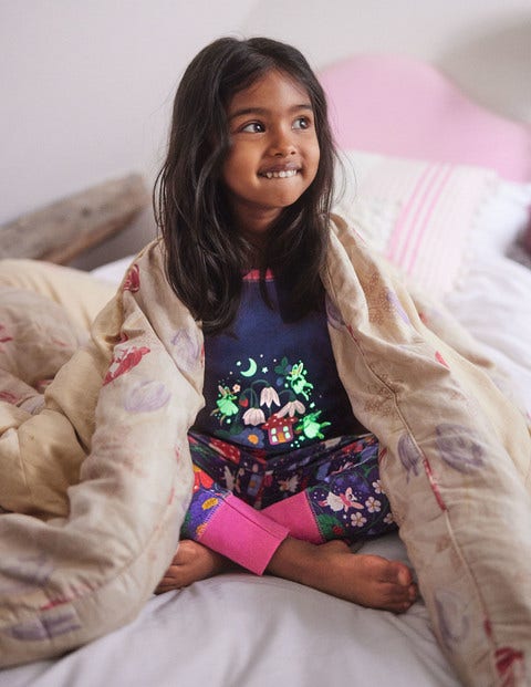 Cosy Glow In The Dark Pajamas - Starboard Blue Forest Fairies Cosy Glow In The Dark Pajamas - Starboard Blue Forest Fairies