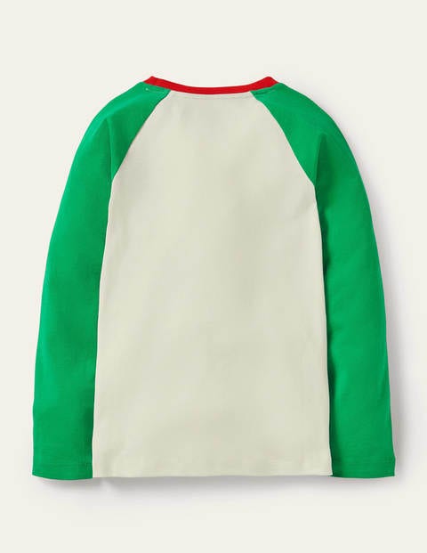 T-shirt manches raglan festif à imprimé - Motif Pawsome Christmas vert T-shirt manches raglan festif à imprimé - Motif Pawsome Christmas vert