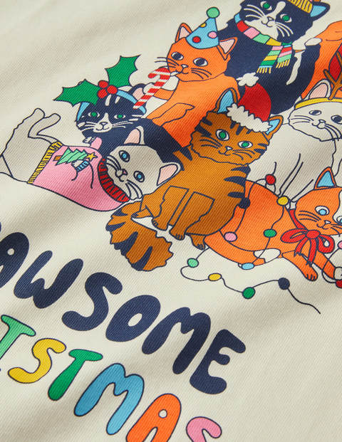T-shirt manches raglan festif à imprimé - Motif Pawsome Christmas vert T-shirt manches raglan festif à imprimé - Motif Pawsome Christmas vert