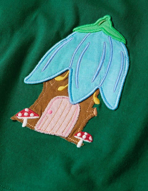 Appliqué Pocket Tunic - Forest Green Fairies Appliqué Pocket Tunic - Forest Green Fairies