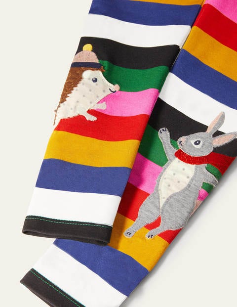 Fun Appliqué Leggings - Multi Stripe Animals Fun Appliqué Leggings - Multi Stripe Animals