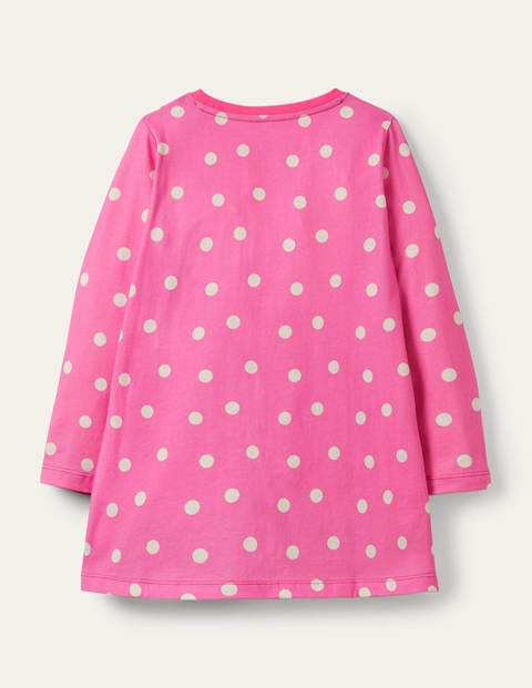 Festive Scene Appliqué Tunic - Bright Pink Pin Spot Dogs Festive Scene Appliqué Tunic - Bright Pink Pin Spot Dogs