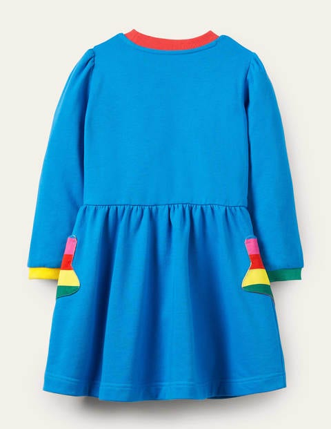 Robe avec poches à appliqué - Étoiles bleu marocain Robe avec poches à appliqué - Étoiles bleu marocain
