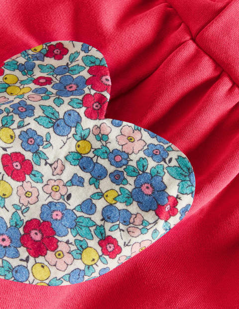 Appliqué Pocket Dress - Raspberry Pink Hearts Appliqué Pocket Dress - Raspberry Pink Hearts