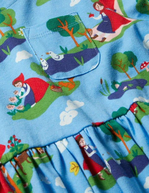 Long Sleeve Fun Jersey Dress - Surfboard Blue Red Riding Hood Long Sleeve Fun Jersey Dress - Surfboard Blue Red Riding Hood
