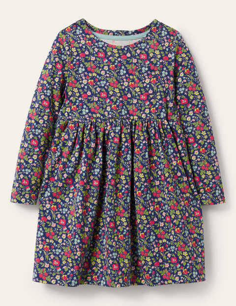 Long Sleeve Fun Jersey Dress - Starboard Autumn Berry Floral Long Sleeve Fun Jersey Dress - Starboard Autumn Berry Floral