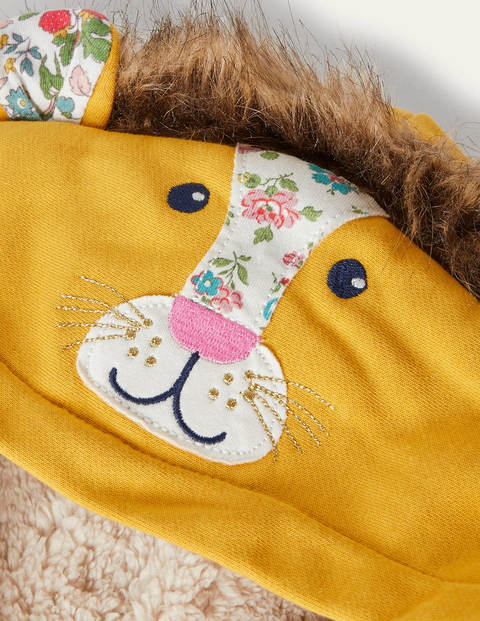 Fun Shaggy-lined Hoodie - Honeycomb Yellow Lion Fun Shaggy-lined Hoodie - Honeycomb Yellow Lion