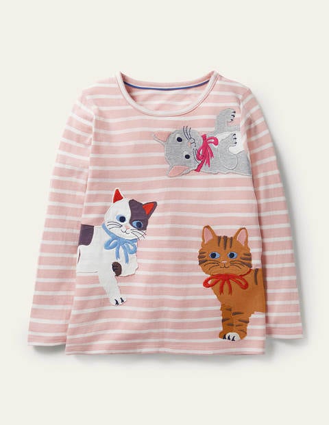Front & Back T-shirt - Boto Pink/Ivory Cats Front & Back T-shirt - Boto Pink/Ivory Cats