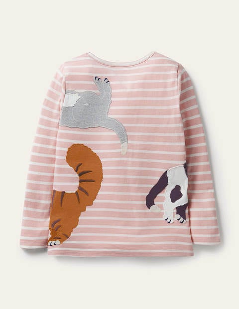 Front & Back T-shirt - Boto Pink/Ivory Cats Front & Back T-shirt - Boto Pink/Ivory Cats