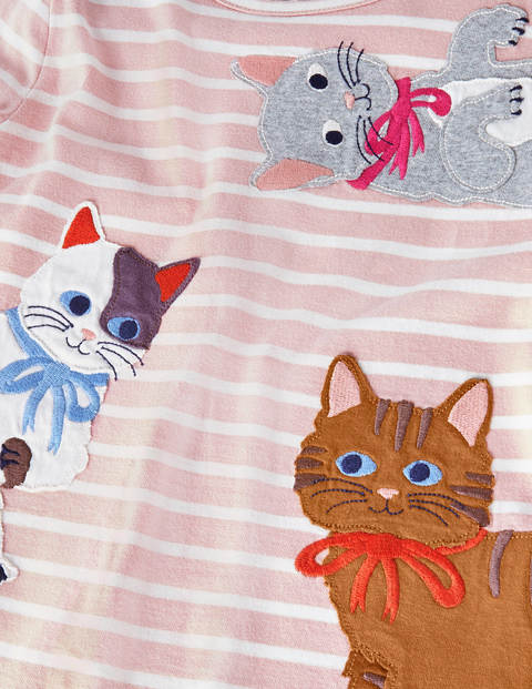 Front & Back T-shirt - Boto Pink/Ivory Cats Front & Back T-shirt - Boto Pink/Ivory Cats