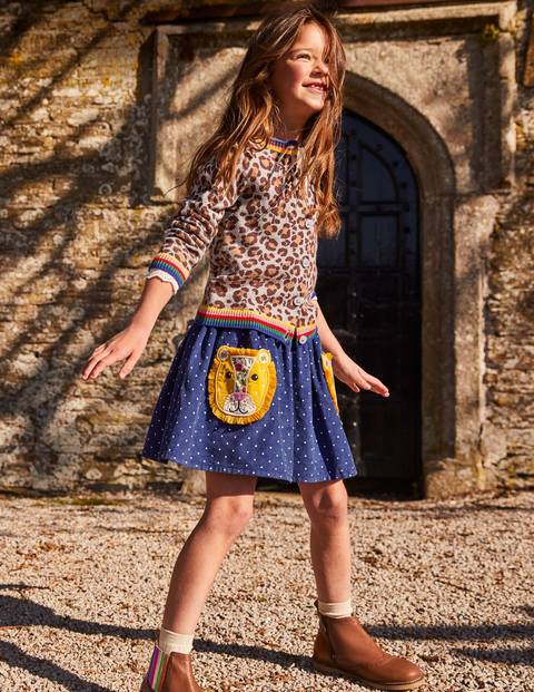 Cord Appliqué Skirt - Starboard Blue Lion Cord Appliqué Skirt - Starboard Blue Lion