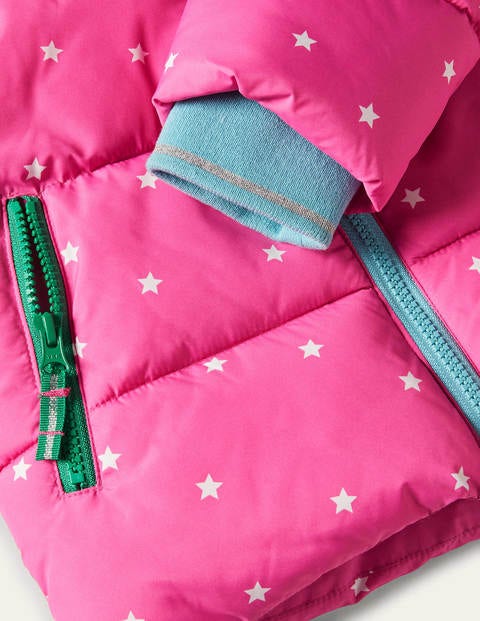 Cosy 2 in 1 Padded Jacket - Tickled Pink Confetti Star Cosy 2 in 1 Padded Jacket - Tickled Pink Confetti Star