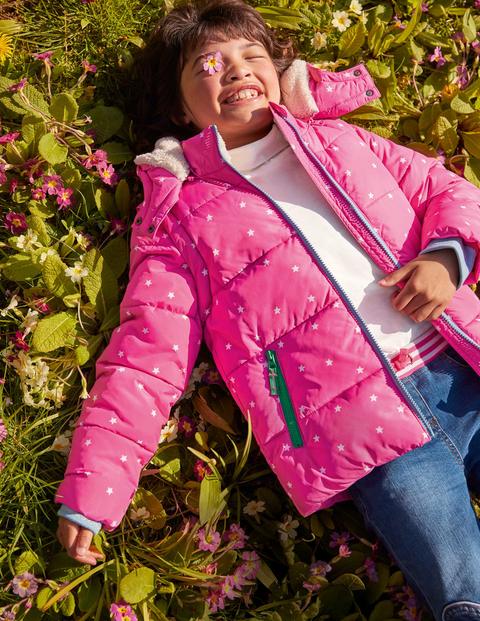 Cosy 2 in 1 Padded Jacket - Tickled Pink Confetti Star